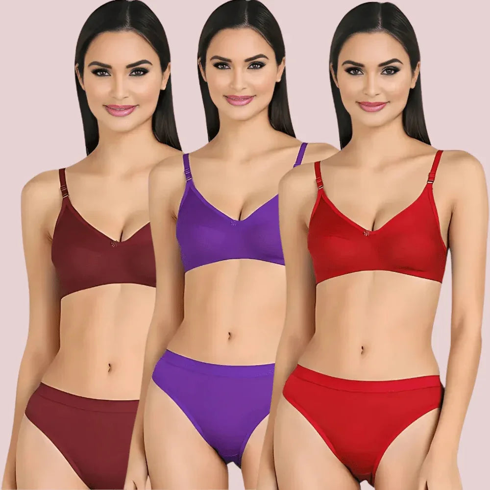 Cotton Cloud Comfort Bra Set – 3-Pack Veloura Intimate