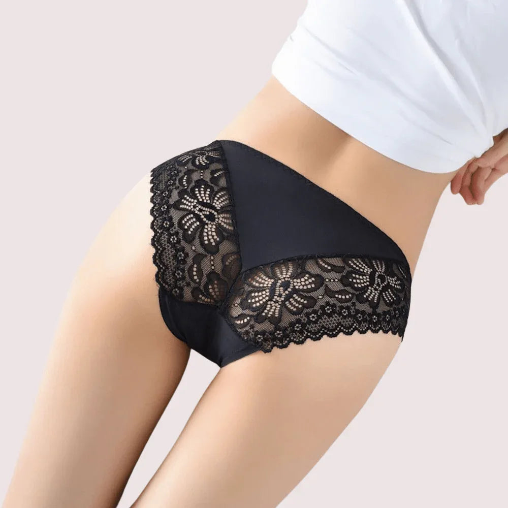 Crimson Elegance Lace Low-Waist Underwear Veloura Intimate