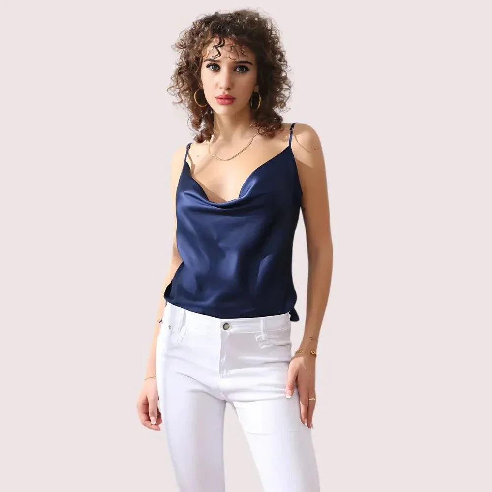 Elegant Cowl Neck Silk Camisole for Women Veloura Intimate
