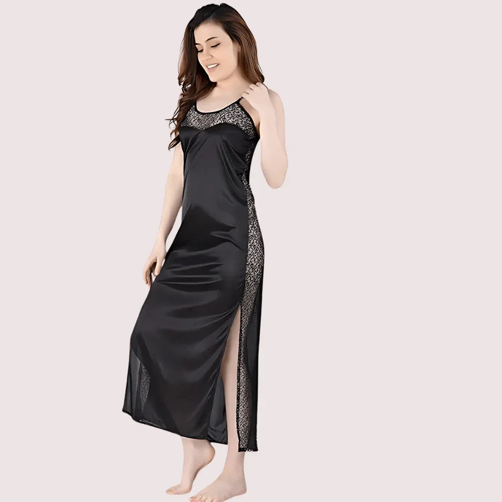 Elegant Lace Seductive Black Nightgown Veloura Intimate