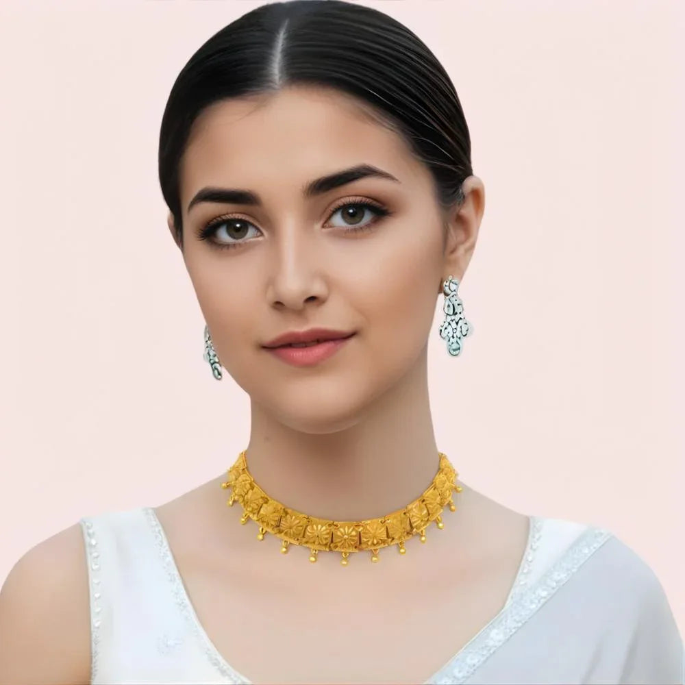 Elegant Starburst Gold-Tone Choker Necklace Veloura Intimate