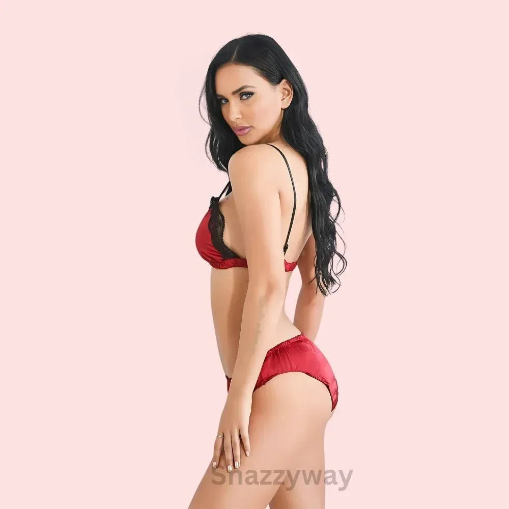 French Daina Luxury Silk satin bra set Veloura Intimate