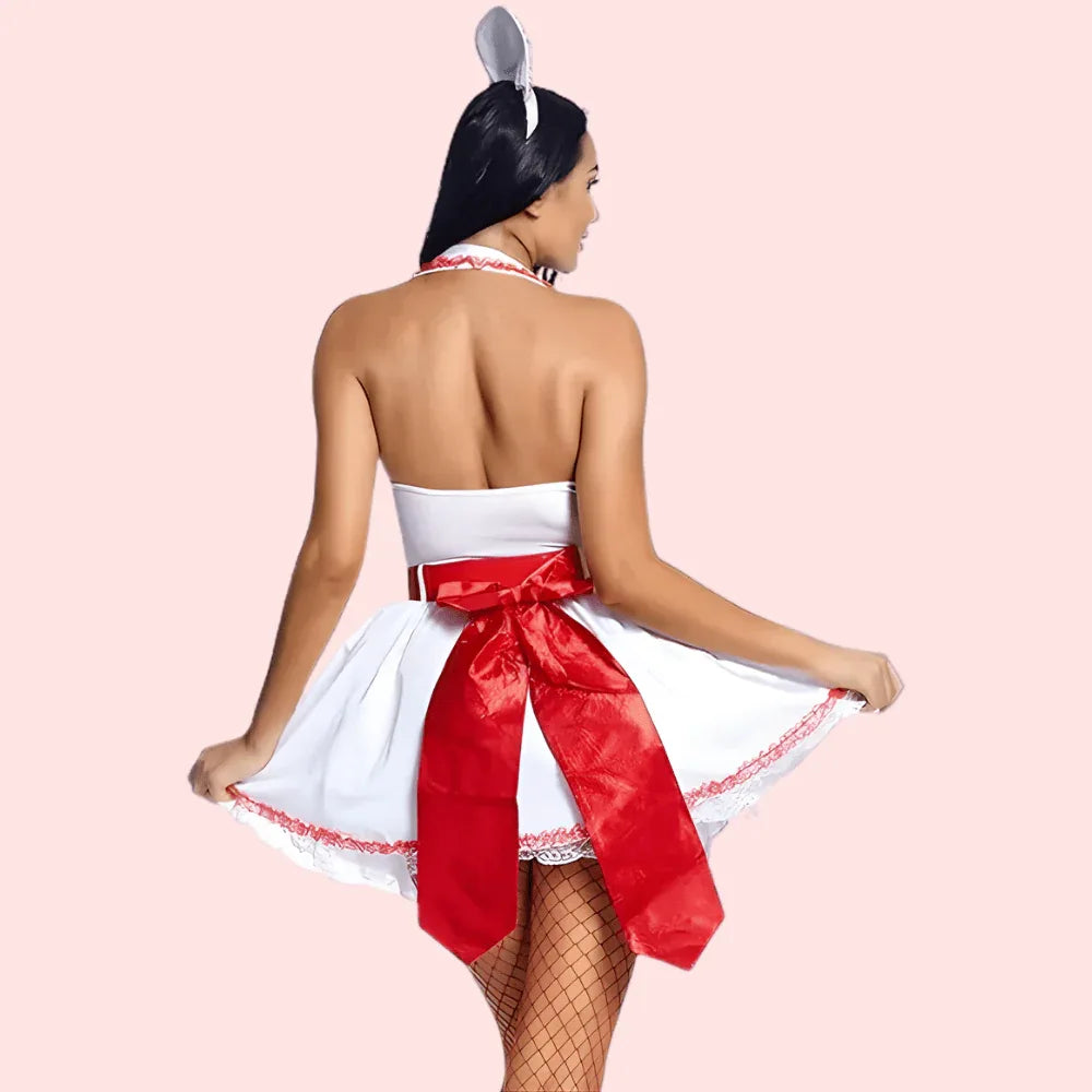 French Daina Nurse Role-Play Costume with Luxury Lace Panty Veloura Intimate