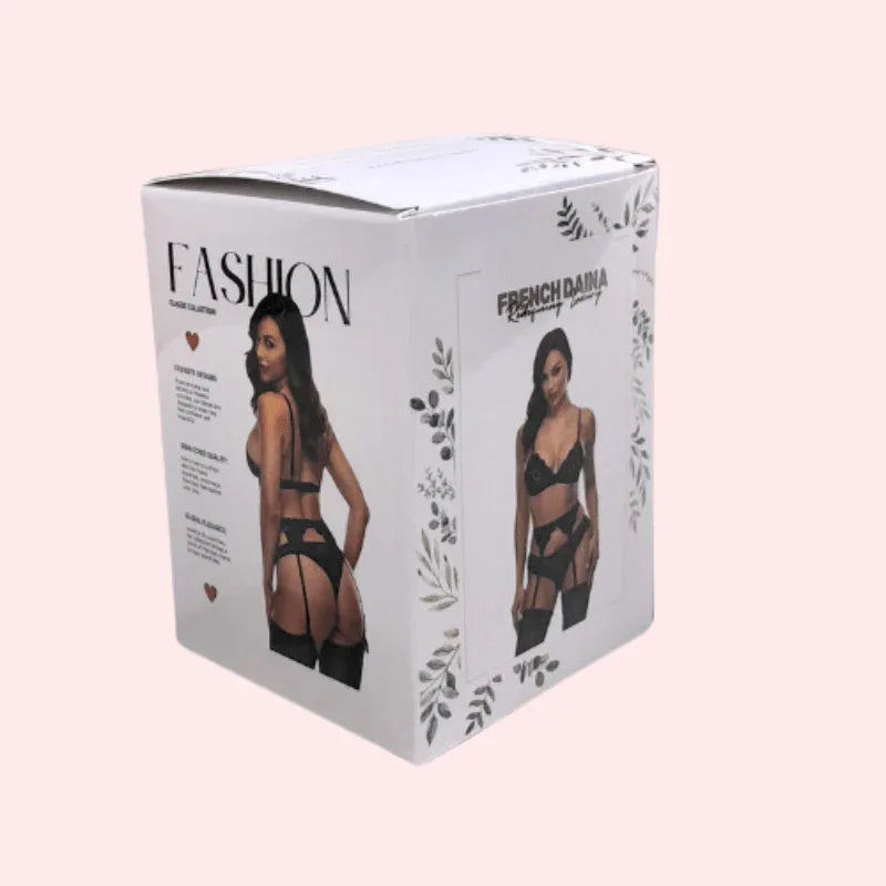 French Daina Pink Lace French Maid Costume with Luxury Panty Gift Veloura Intimate