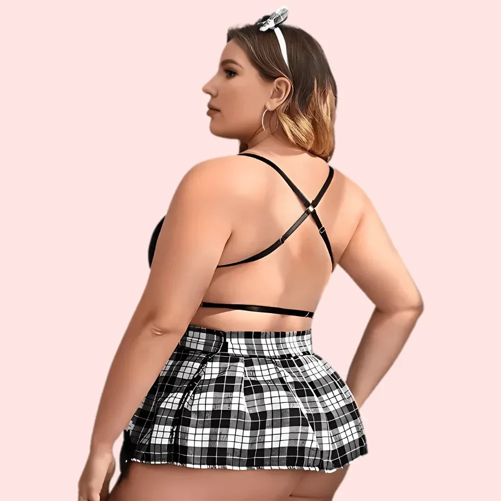 French Daina Schoolgirl Roleplay Costumes with Luxury Panty Gift Veloura Intimate