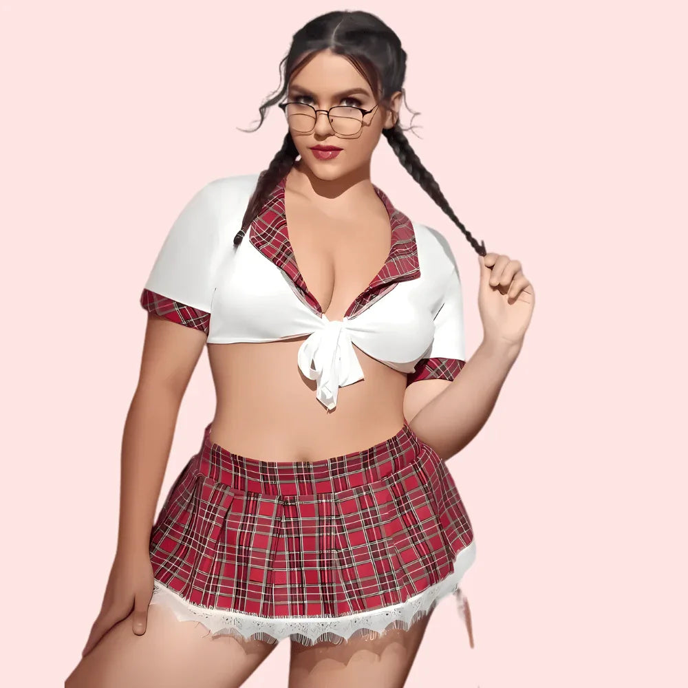 French Daina Schoolgirl Sweetheart Roleplay Costume with Luxury Panty Gift Veloura Intimate