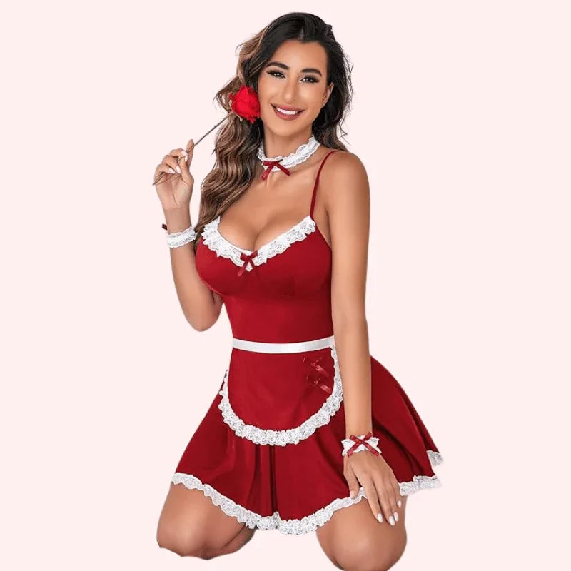 French Daina Sexy Roleplay Outfit with Luxury Panty Gift Veloura Intimate