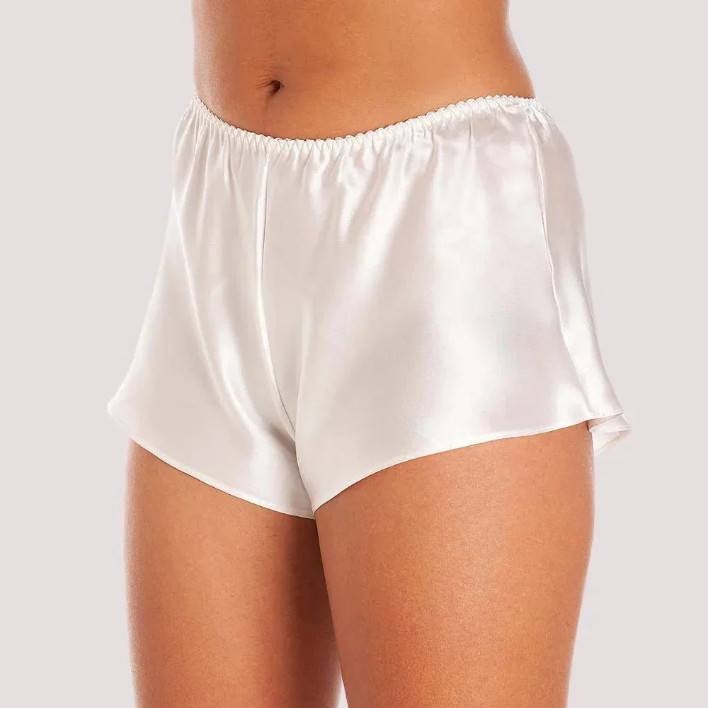 French Elegance Knickers in White Silk Satin Veloura Intimate