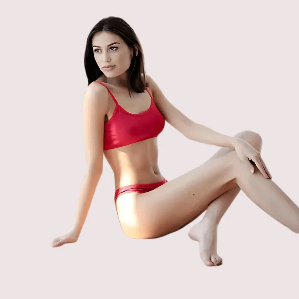 "Full" Coverage Smooth Red Cotton Bra Panty Set Veloura Intimate