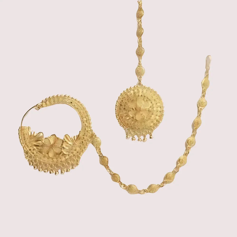 Graceful Gold-Plated Nath and Mangtika Set for Brides Veloura Intimate