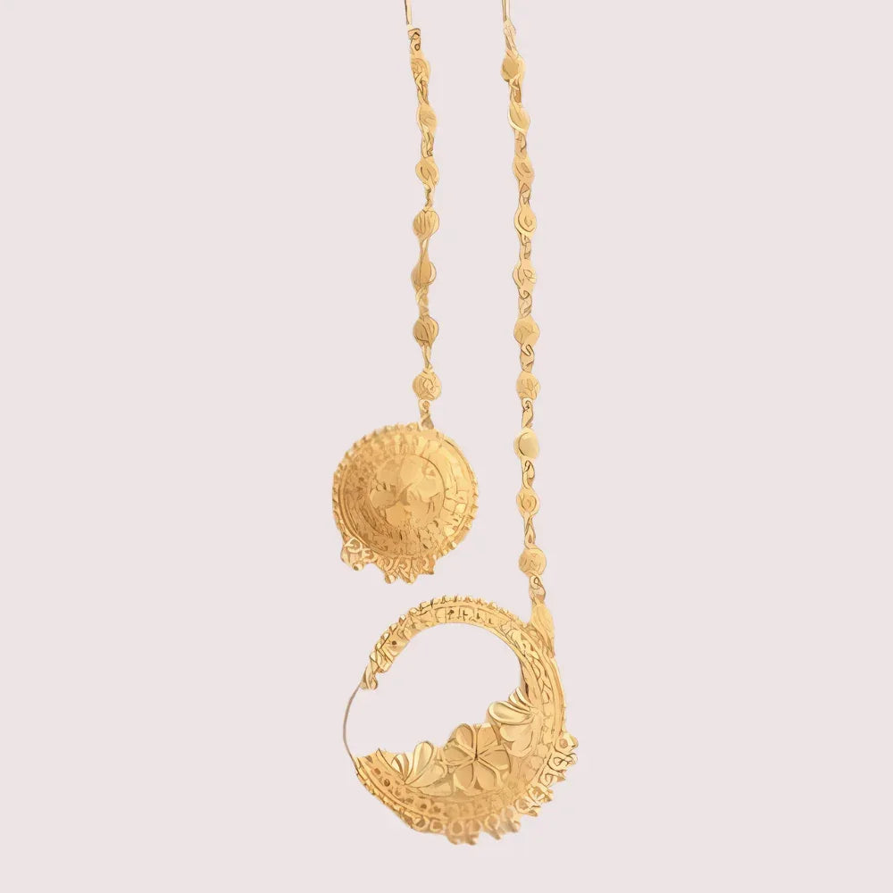 Graceful Gold-Plated Nath and Mangtika Set for Brides Veloura Intimate