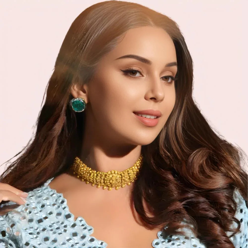 Maharani Pearl Dome Gold - Plated Bridal Choker Necklace - Veloura Intimate