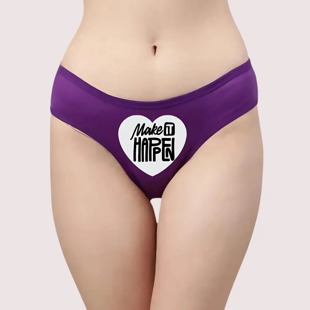 Heart-themed 'Make it Happen' Custom Panty Veloura Intimate
