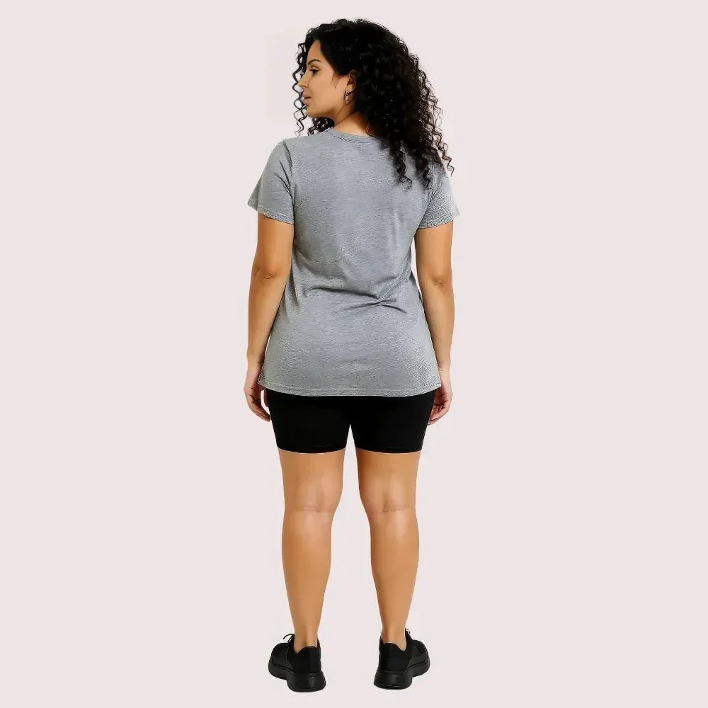Heather Grey "LOVE" Heart Graphic Tee Veloura Intimate