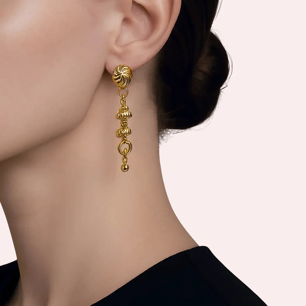 Heritage Charm Gold-Plated Drop Earrings Veloura Intimate