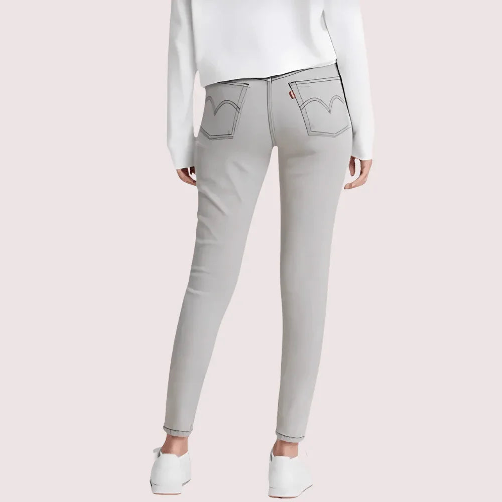 High Rise Skinny Jeans in Gray with Low Stretch Veloura Intimate