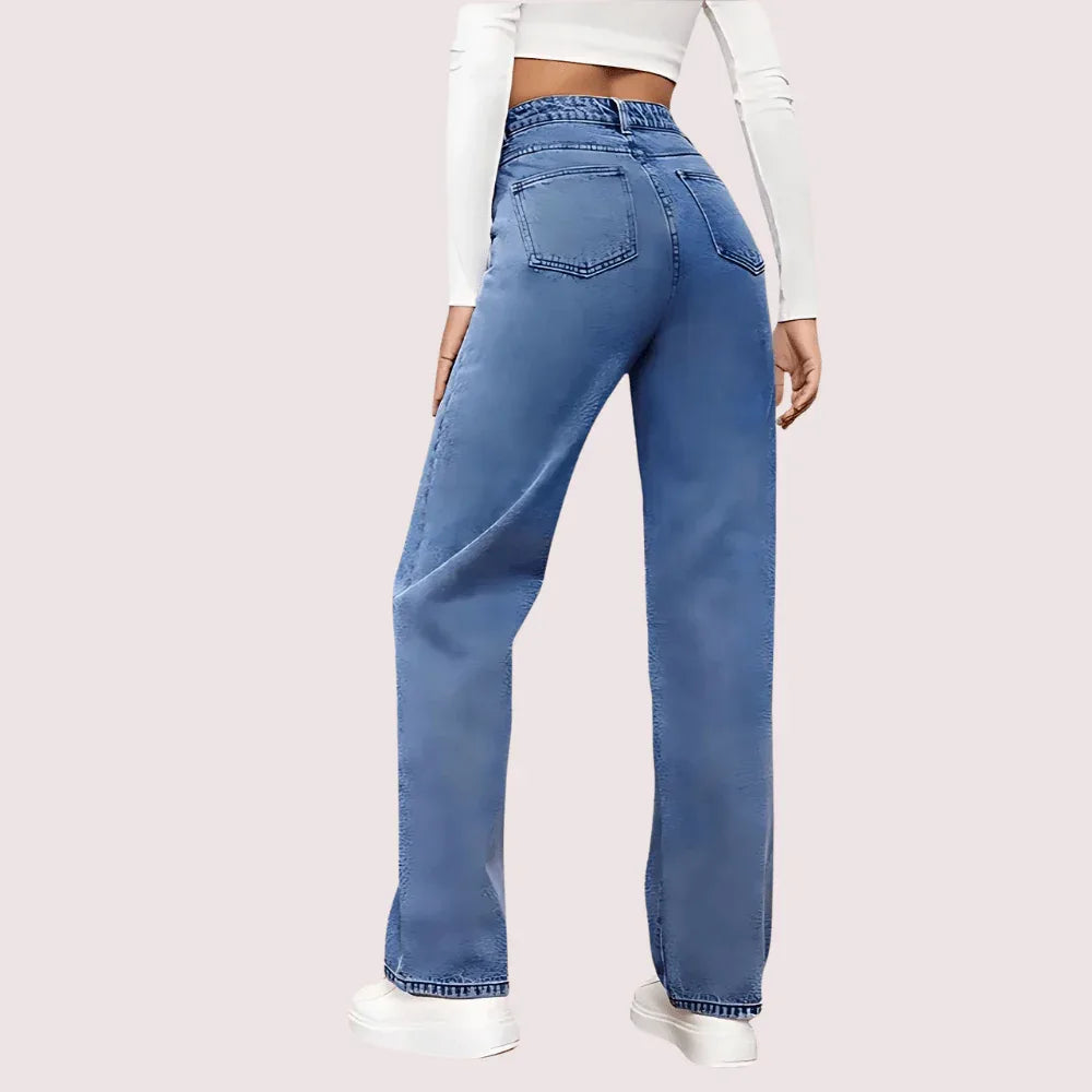 High Waisted Washed Straight Leg Jeans for Women Veloura Intimate