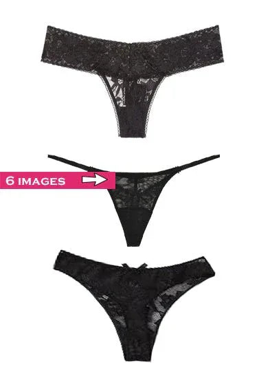 Lace Mesh Thong Panties Veloura Intimate
