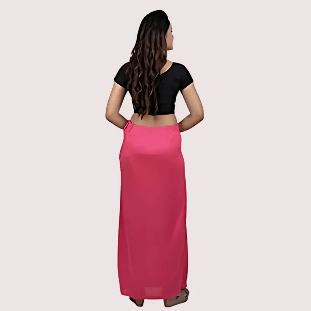Ladies Glossy silk saree's Pink Petticoat Veloura Intimate