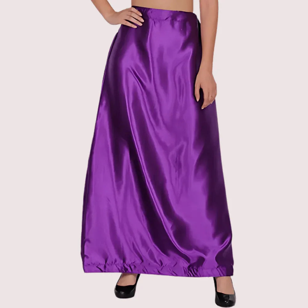 Ladies Glossy silk Underskirt Combo Pack of 2 Orange Purple. Veloura Intimate