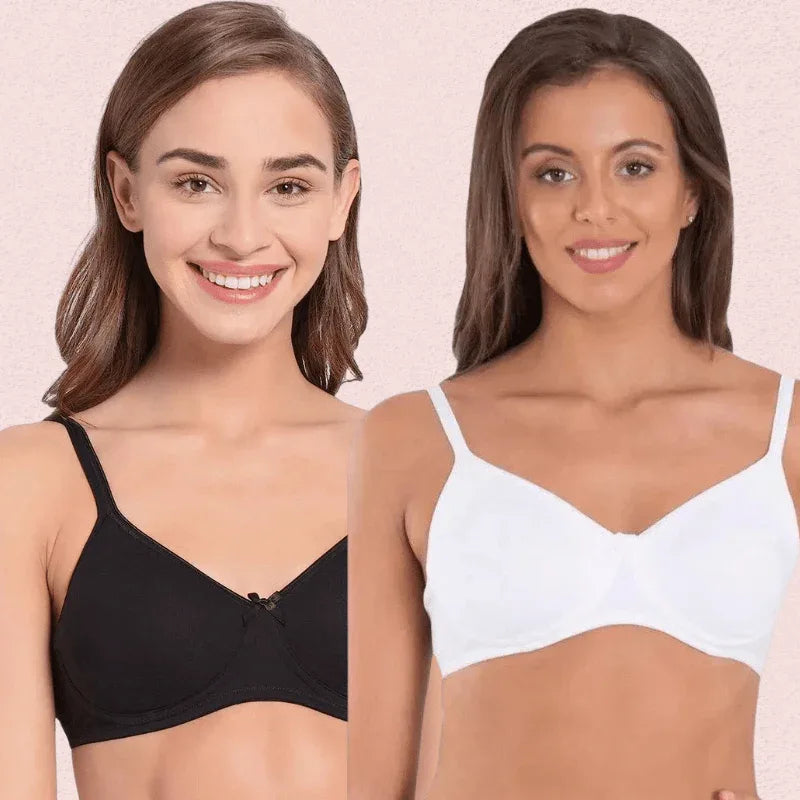 Lightweight Non-Wired Cotton Bra (Pack of 2) Veloura Intimate
