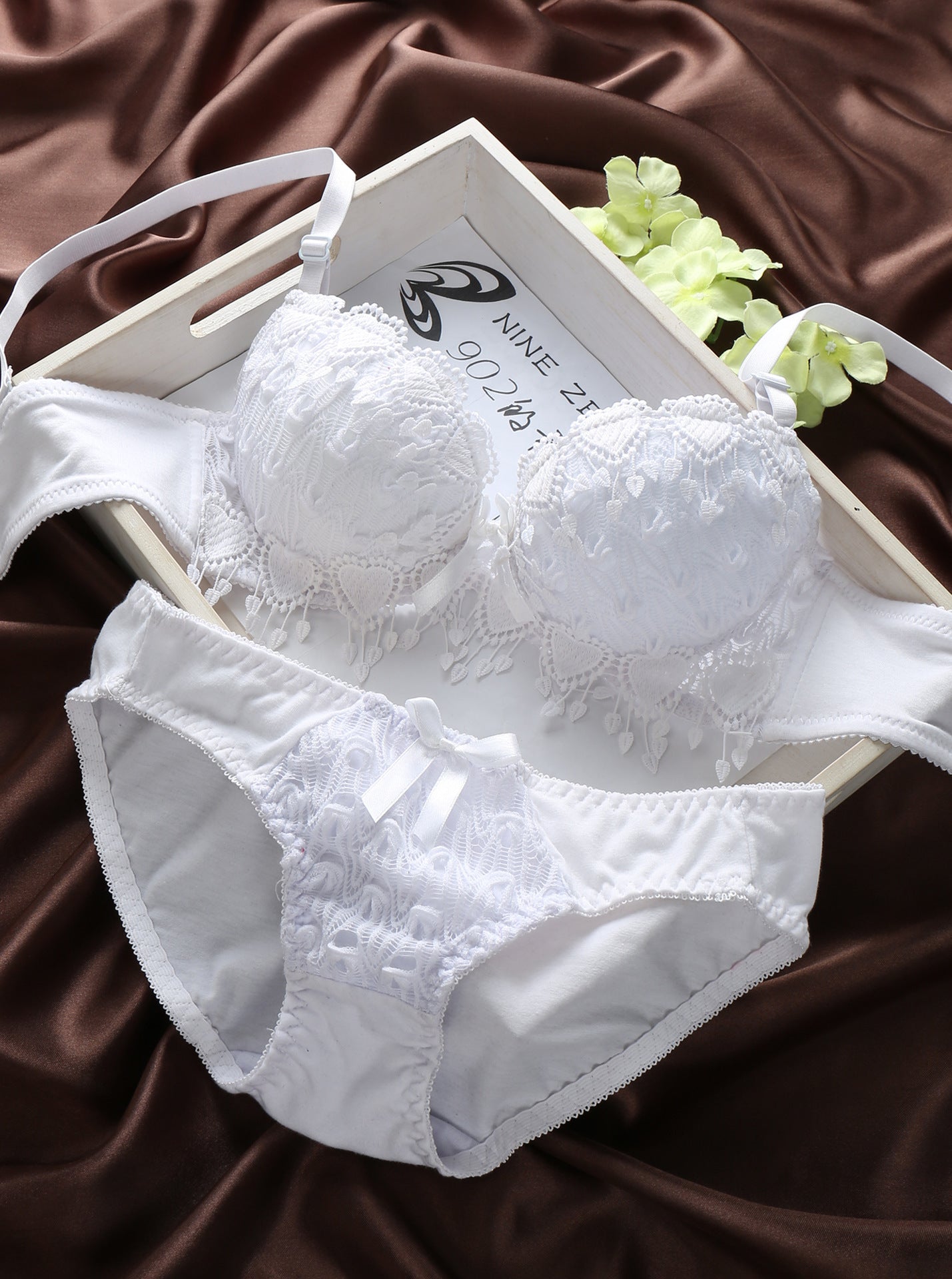 Sexy lace gathered bra set Veloura Intimate