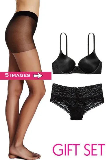 Lovely Value Pack Of Pantyhose &amp; Pushup Bra Set - Veloura Intimate