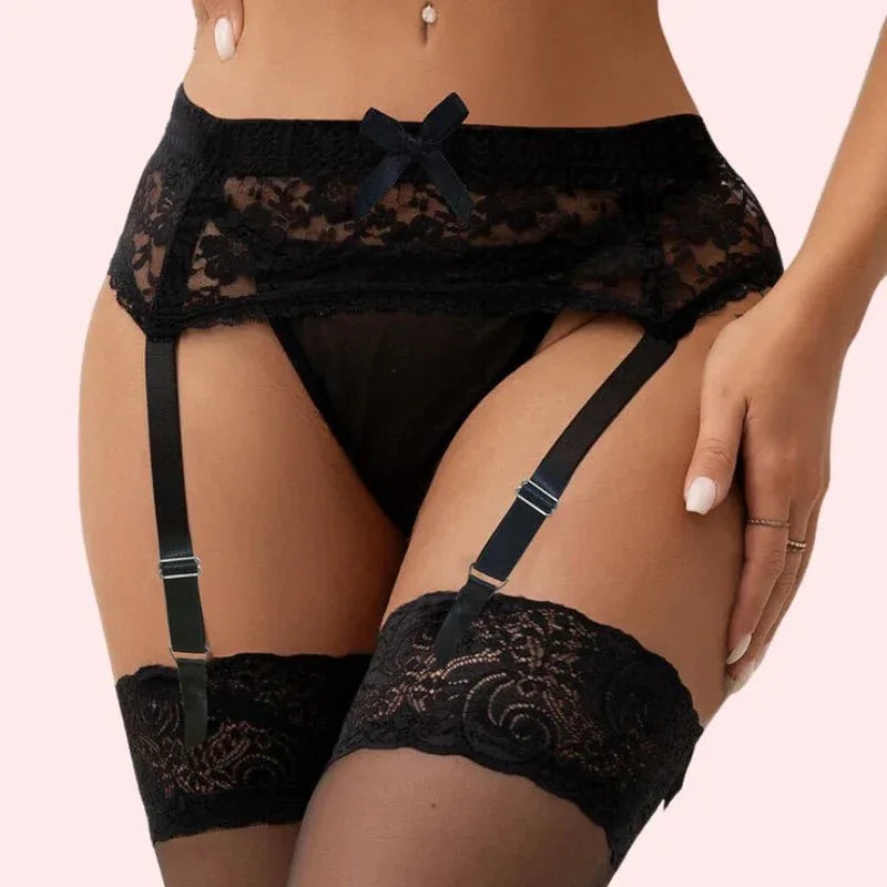 Maison Désirée Sexy Lace Garter Belt with Four Wide Straps Veloura Intimate