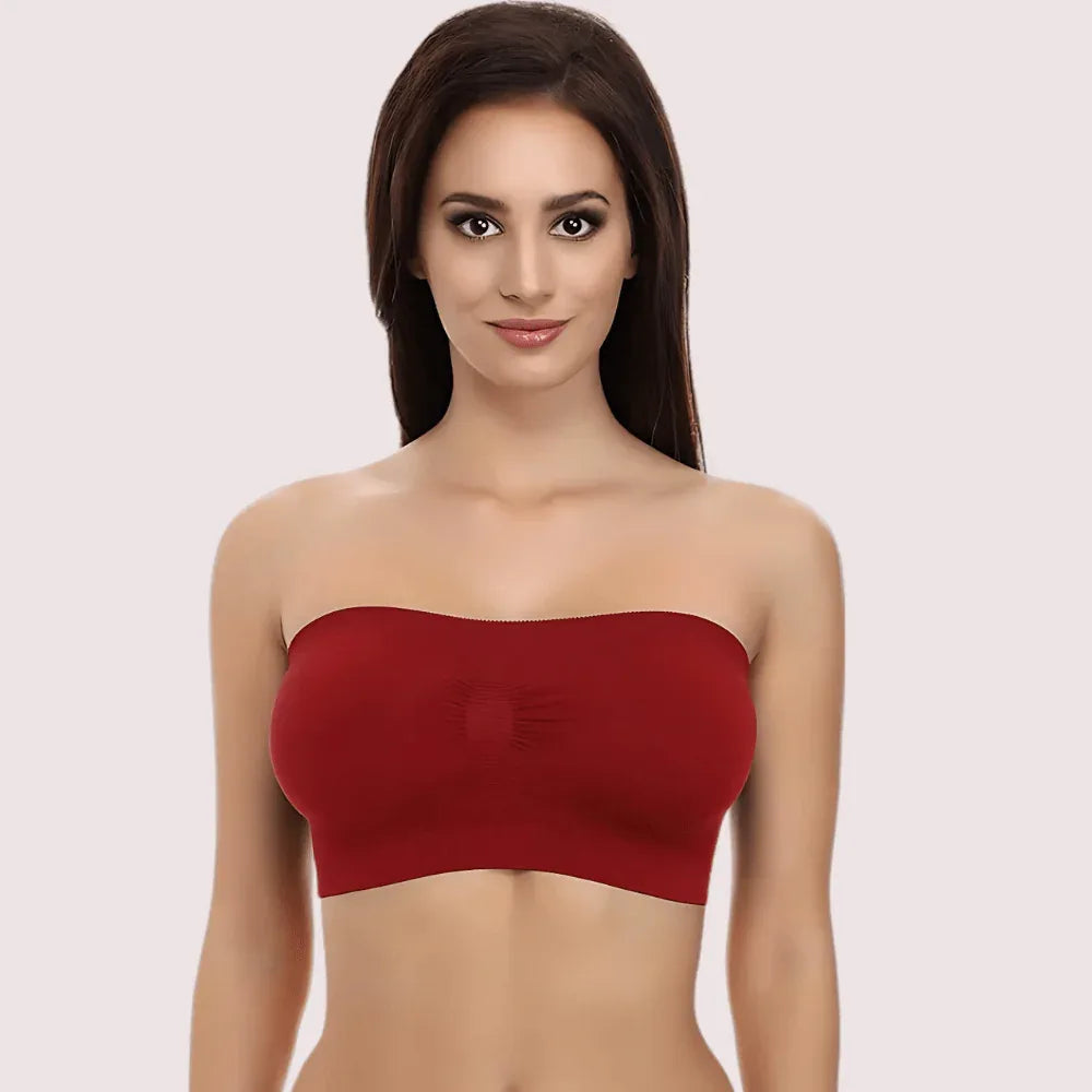 Maroon Magic Tube Bandeau Bra for Women Veloura Intimate