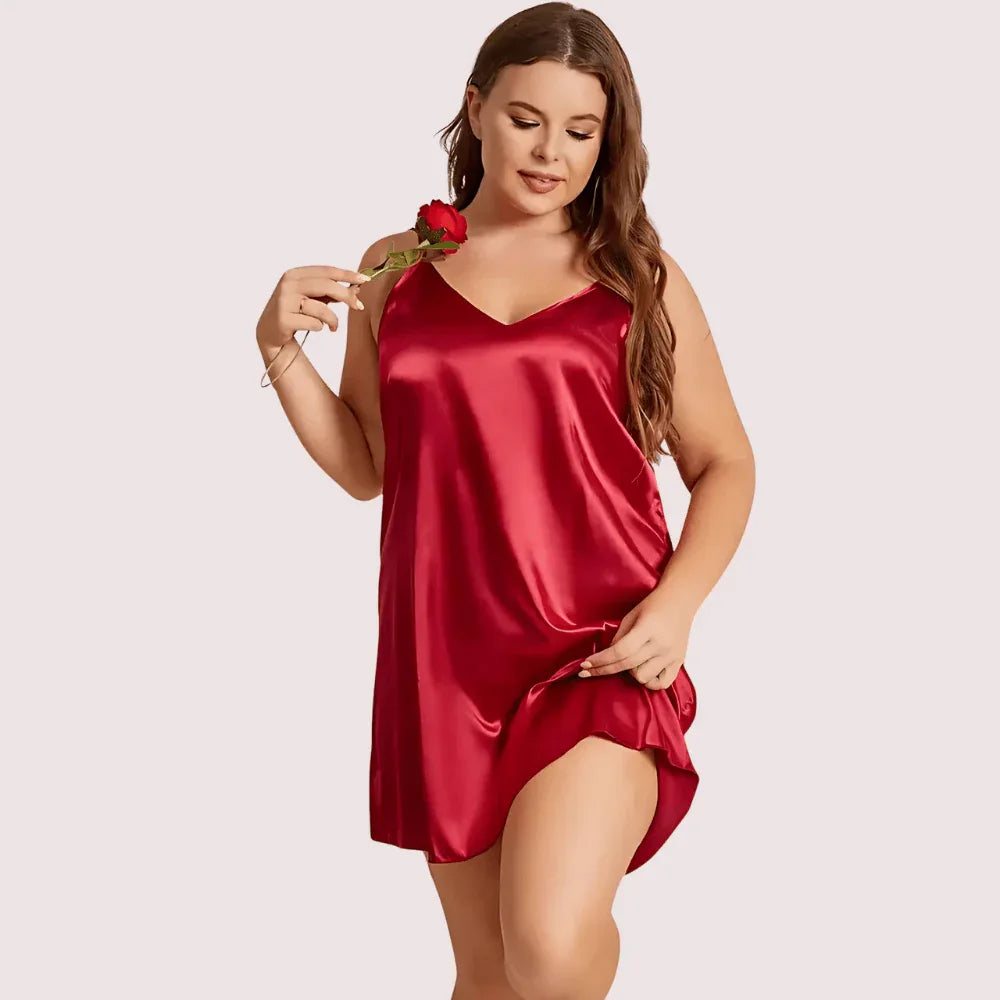 Midnight Grace Criss-Cross Back Nightdress – Plus Size Veloura Intimate