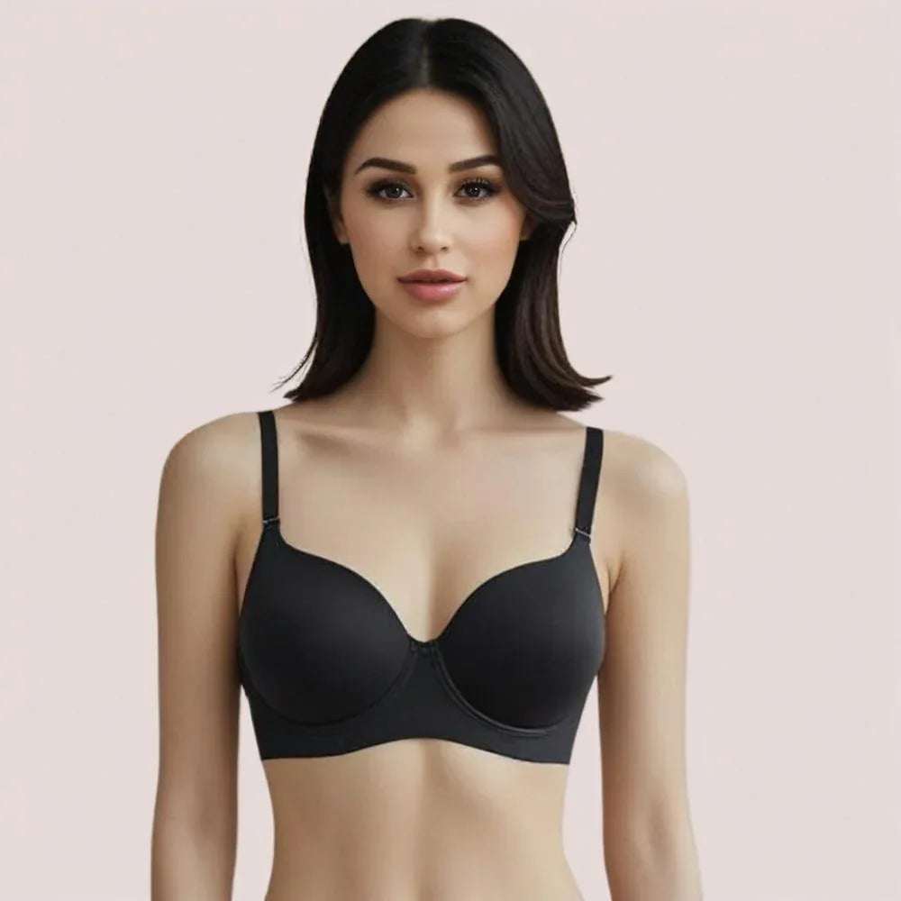 Midnight Lift – Black Padded Non-Wired Push-Up Bra Veloura Intimate