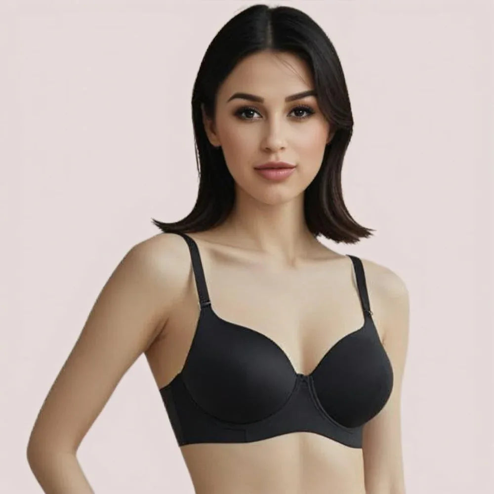 Midnight Lift – Black Padded Non-Wired Push-Up Bra Veloura Intimate
