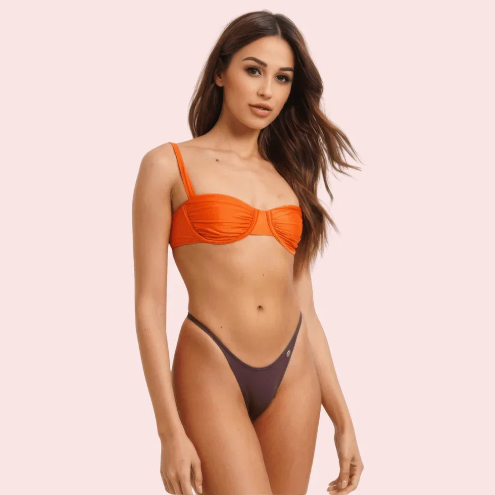 Minimalist High-Cut Thong Bikini Bottom (Bottom Only) Veloura Intimate