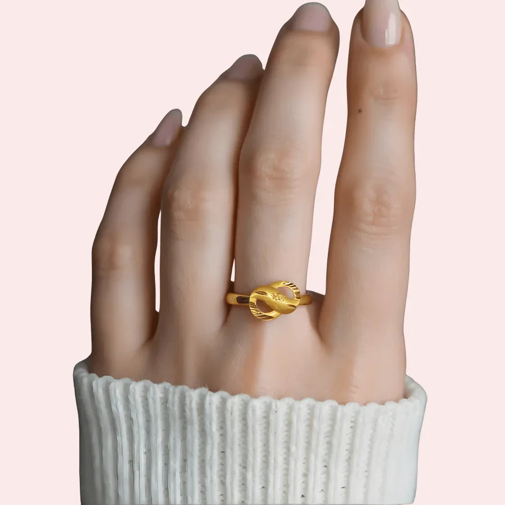 Modern Twist Knot Gold Polish Everyday Ring Veloura Intimate