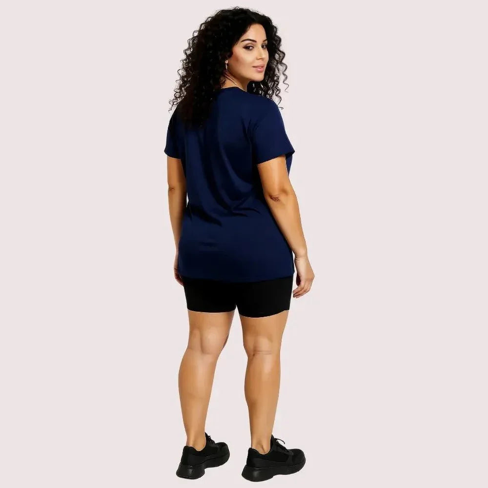 Navy Blue "LOVE" Graphic Casual Tee Veloura Intimate