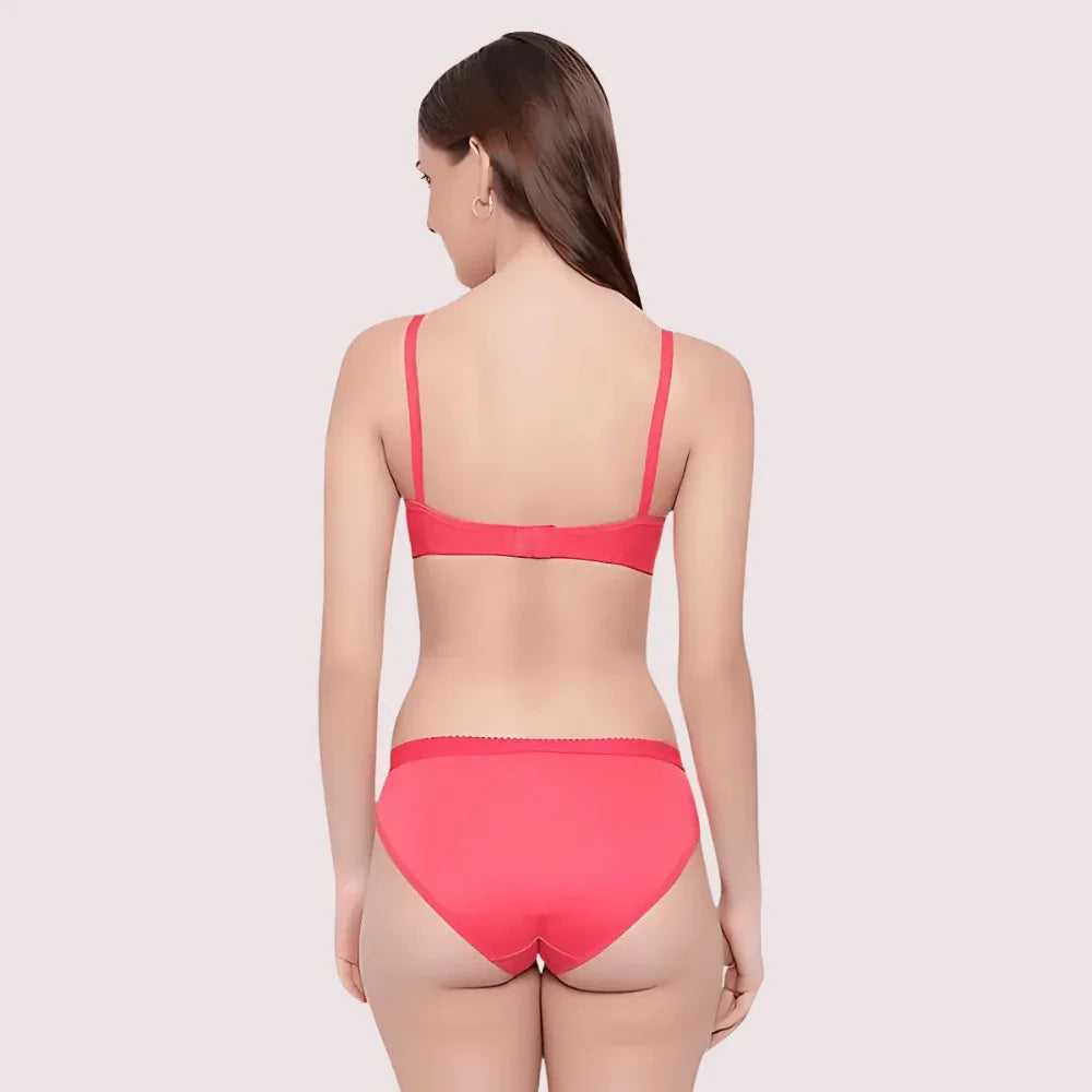 Non-Wired Cotton Push-Up Bra Panty for Women (2 pack) Veloura Intimate