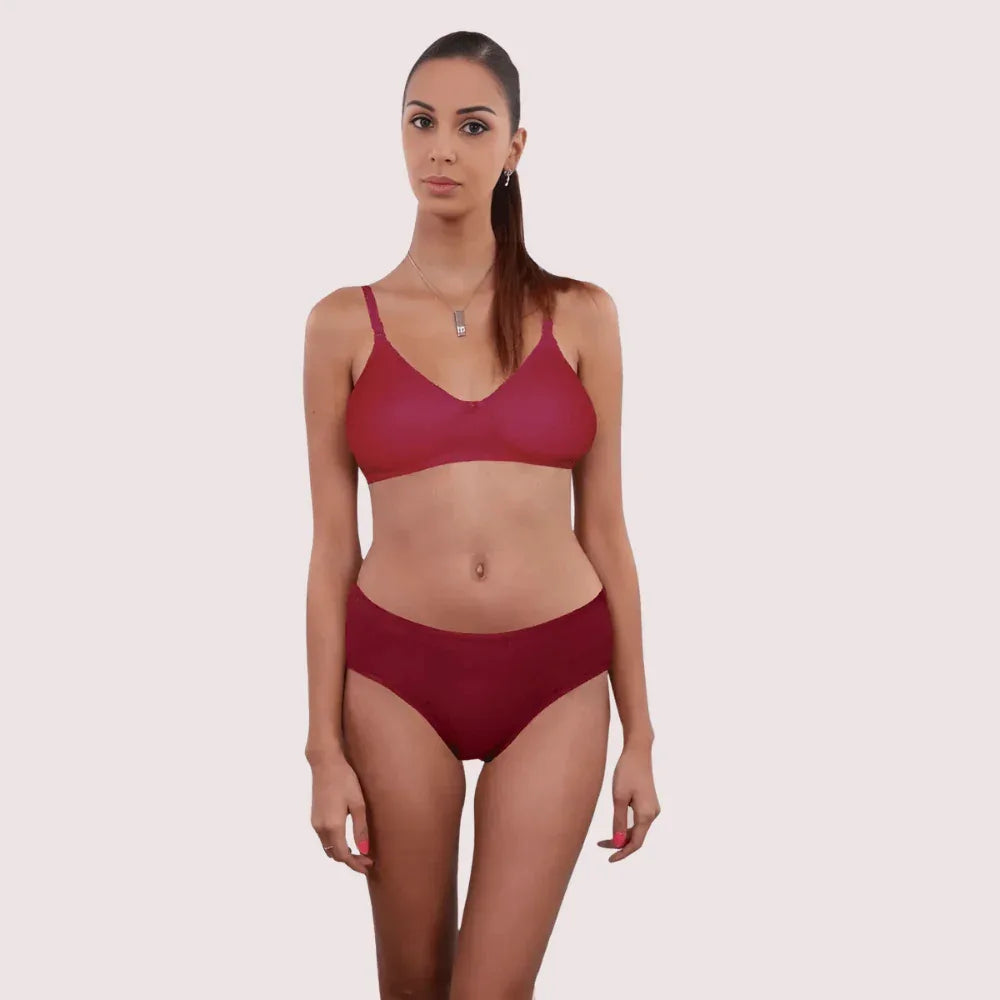 Organic Cotton Brown Bra Panty Set For Humid Weather Veloura Intimate