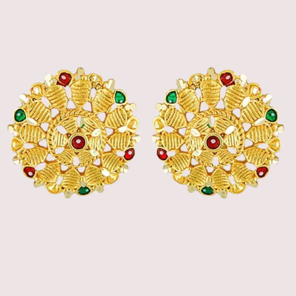 Pack of 2 Gold Finish Traditional Earrings Set for Women Veloura Intimate