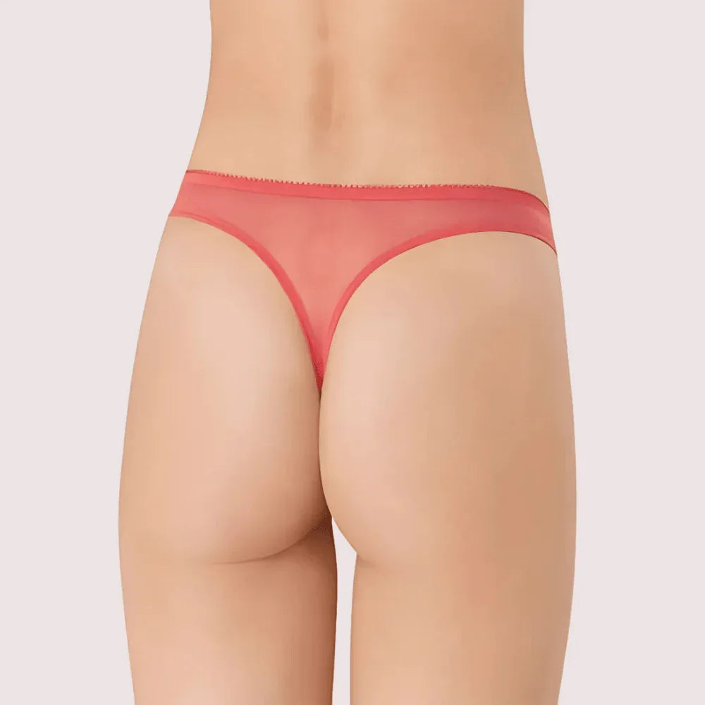 PRINCESSE Dream Spotlight Coral Fishnet Lace Thong Veloura Intimate