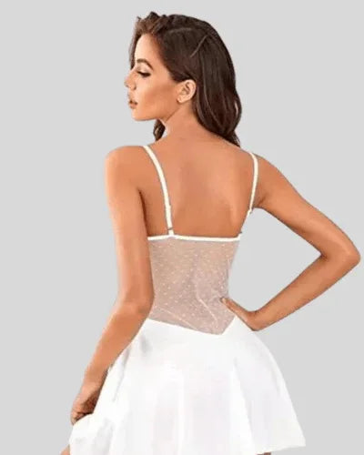 Pure Elegance White Lace Babydoll Nightwear Veloura Intimate