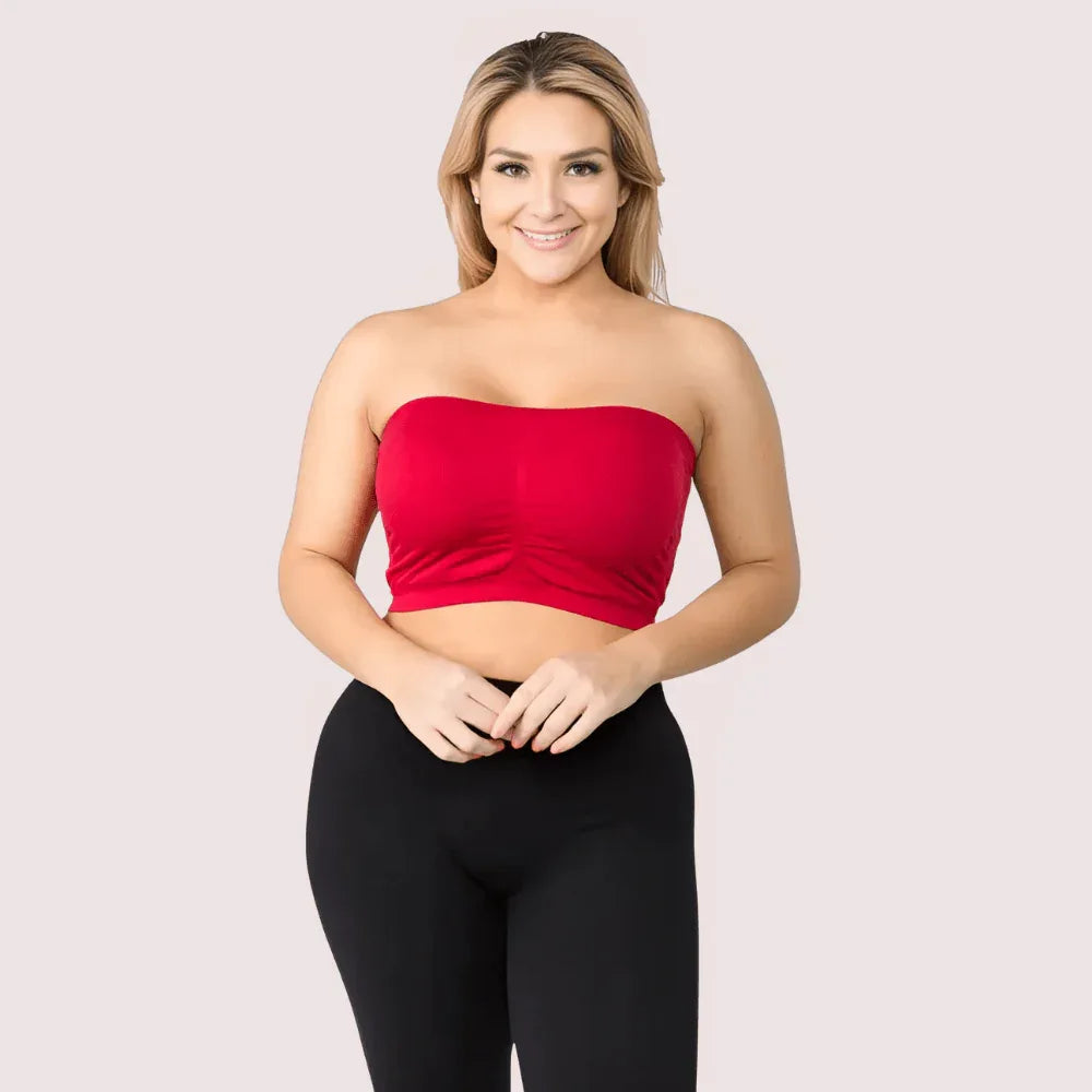 Red Hot Tube Bandeau Bra Top for Women Veloura Intimate
