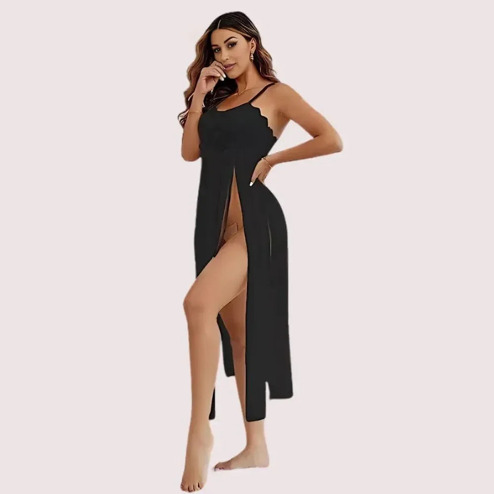 Romantic Black Babydoll Nightwear Veloura Intimate