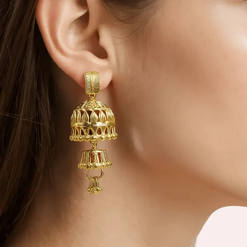 Royal Dome Dual Jhumka Earrings Veloura Intimate