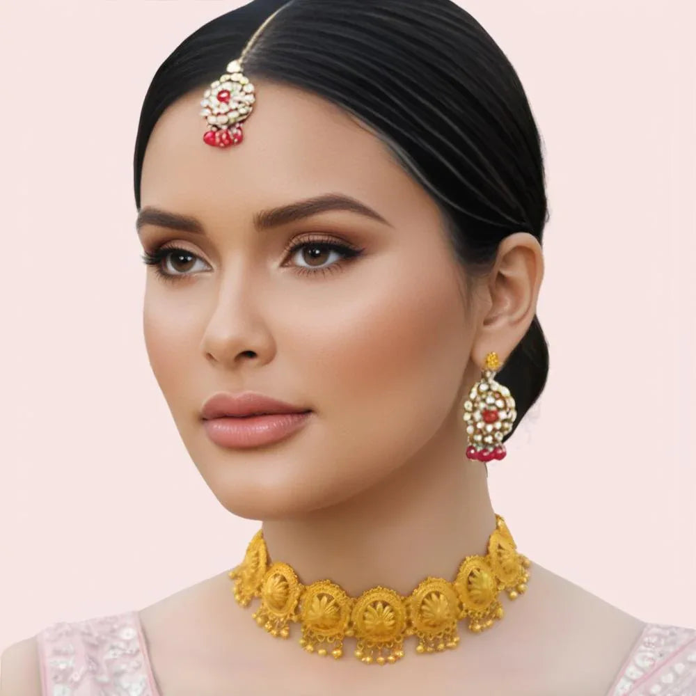 Royal Heritage Gold-Tone Temple Choker Necklace Veloura Intimate
