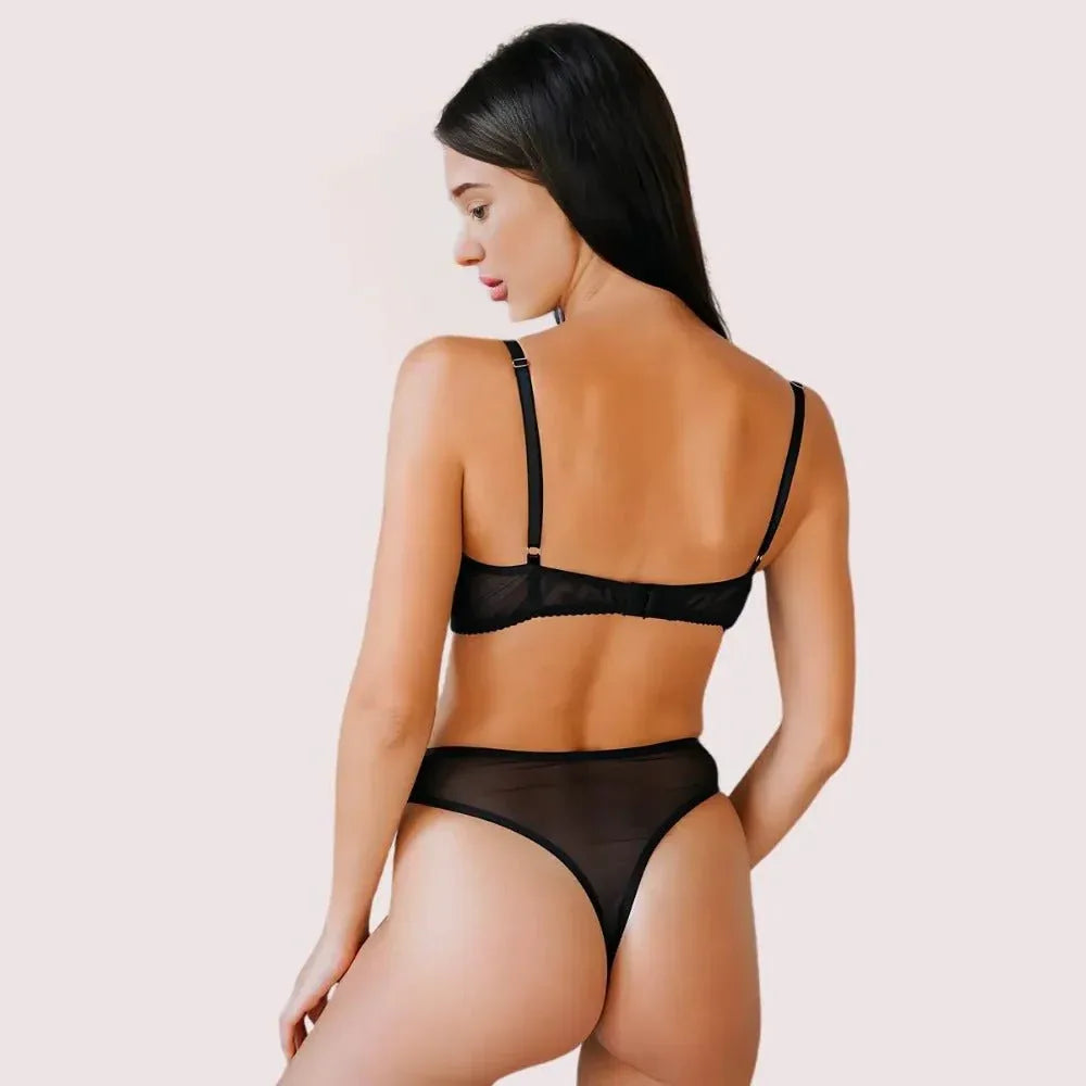 Ruby Whisper See-Through Bra &amp; Thong Set Veloura Intimate