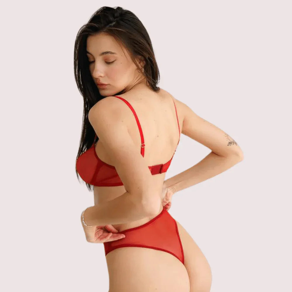 Scarlet Temptation See-Through Lingerie Set Veloura Intimate