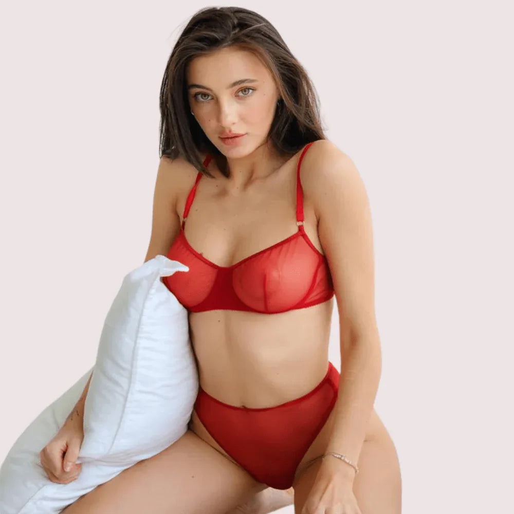 Scarlet Temptation See-Through Lingerie Set Veloura Intimate