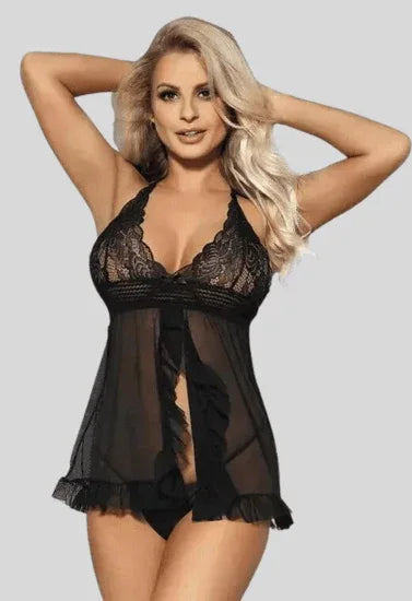 Seductive Lace Babydoll Mini Nightwear Dress Veloura Intimate