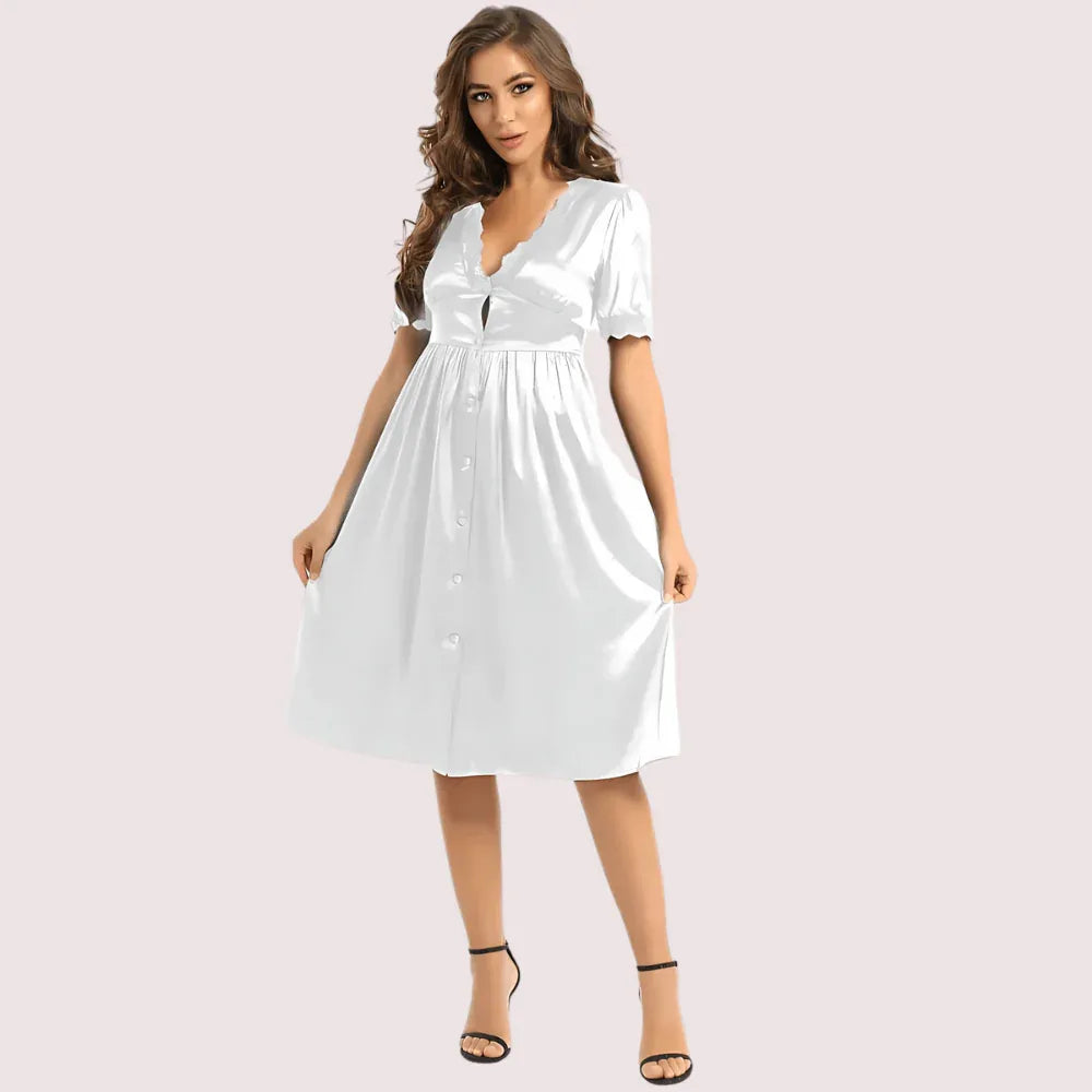 Silken Comfort Knee-Length Lounge Dress Veloura Intimate