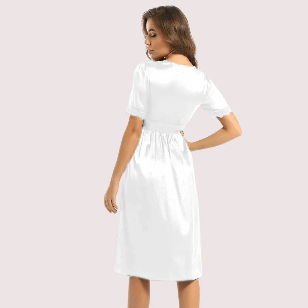 Silken Comfort Knee-Length Lounge Dress Veloura Intimate
